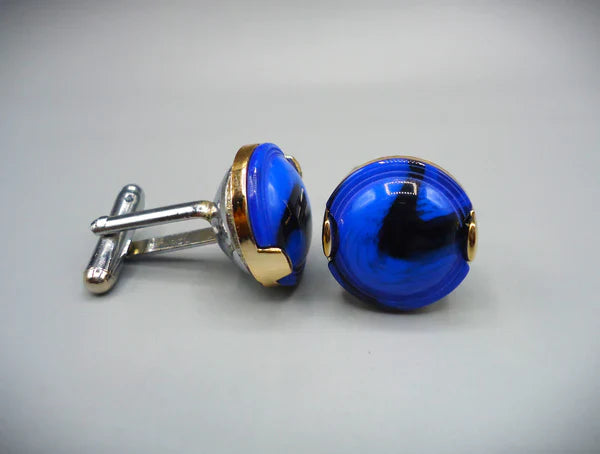 Silver Round Designer Cufflink (CUFFLINK-627)