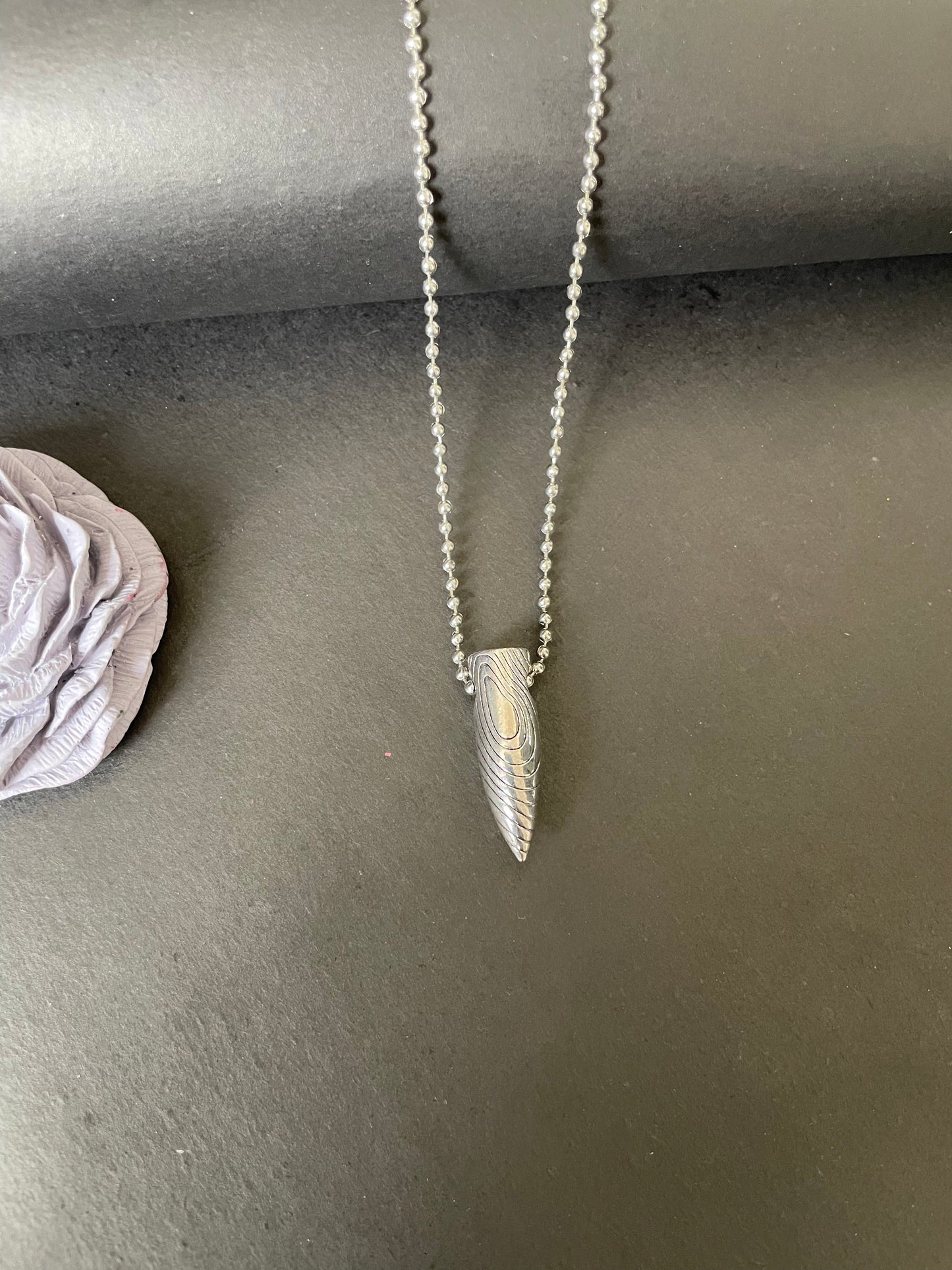 Ed Jacobs Silver Stainless Steel Bullet 24" Necklace